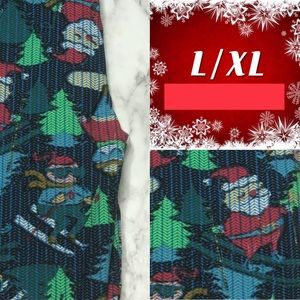 LuLaRoe Holiday Kid Leggings L/XL